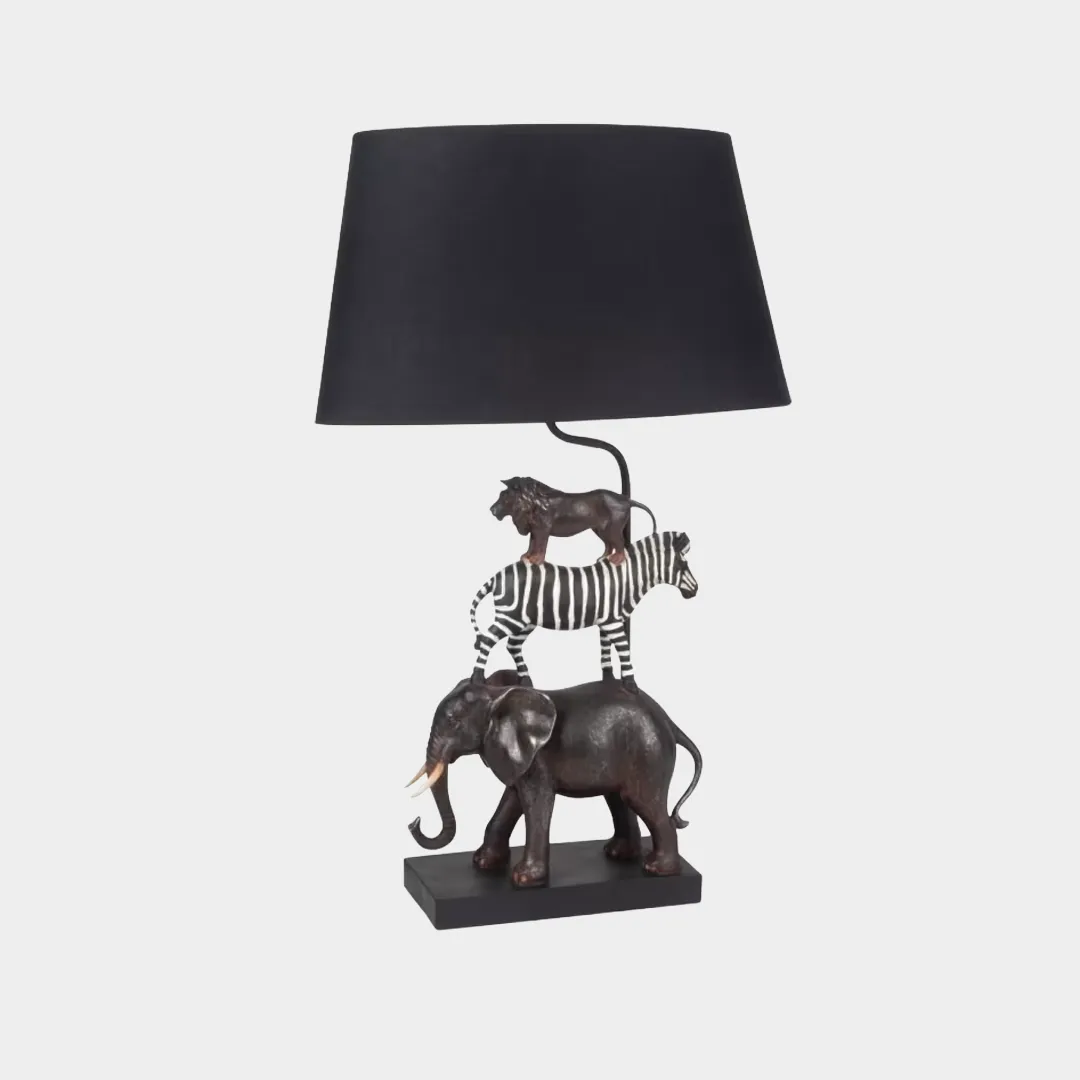 EthnicCameraDaLetto-Lampada da tavolo con animali