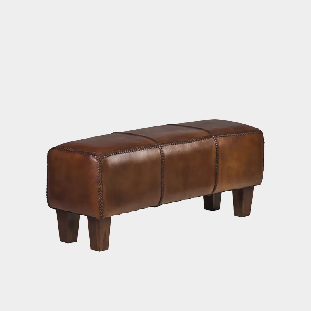 EthnicCameraDaLetto-Pouf in cuoio