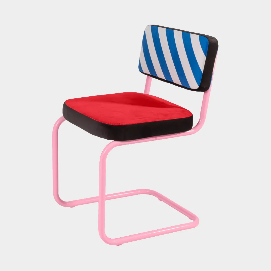 PopSalaDaPranzo-Sedia tubolare rosa