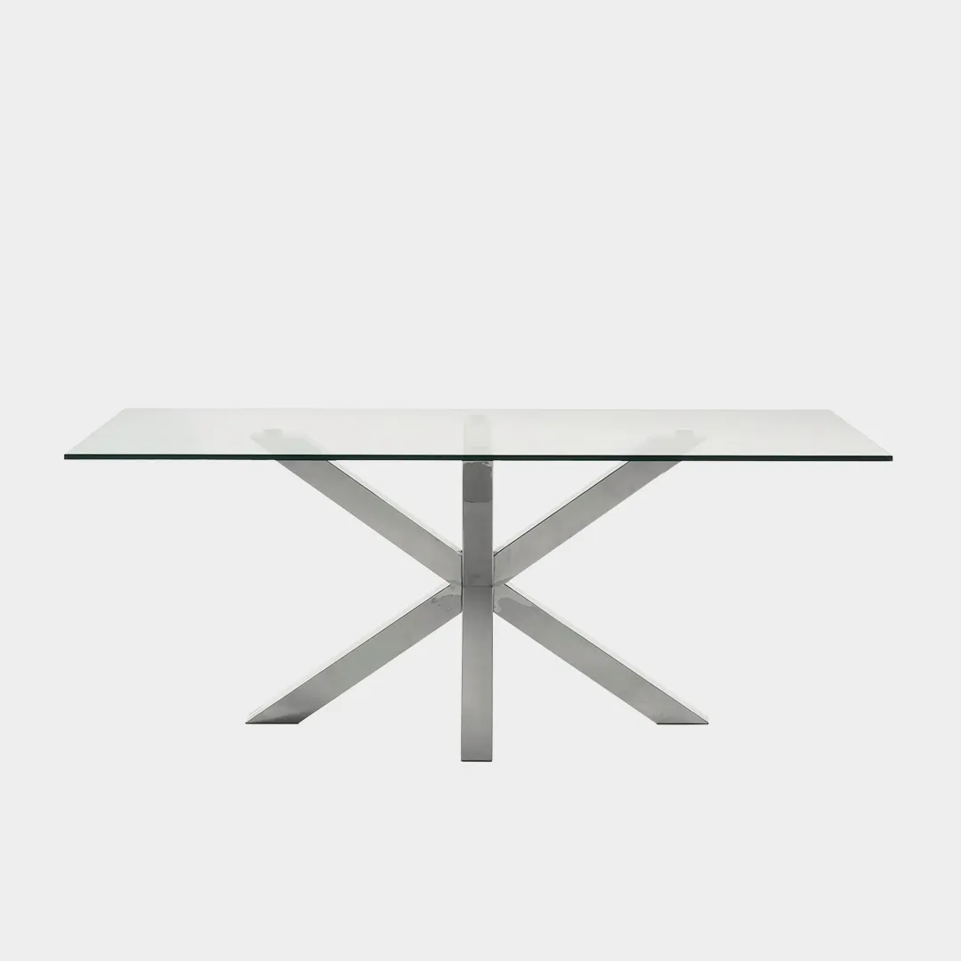 Tavolo in vetro e metallo 200x100 H73 cm